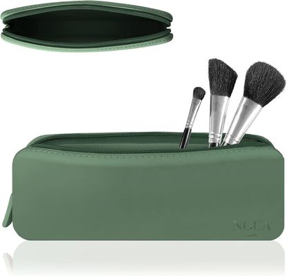 Organizador de Itens Essenciais de Viagem Bolsa de Maquiagem de Silicone de Design Flexível para Mulheres