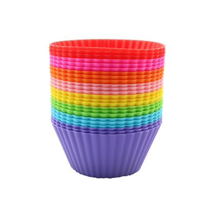 24pcs / 12pcs embalagem Logotipo personalizado aceitável de silicone não-aderente Cupcake forros para a festa