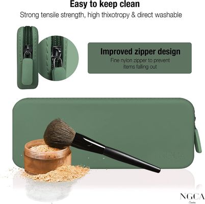 Organizador de Itens Essenciais de Viagem Bolsa de Maquiagem de Silicone de Design Flexível para Mulheres