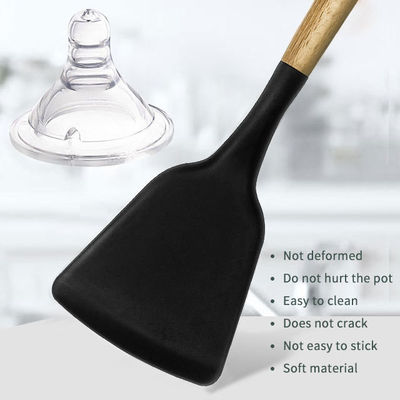 24 peças de manuseio de madeira antiaderente silicone Kitchen Gadget Set com opções personalizadas