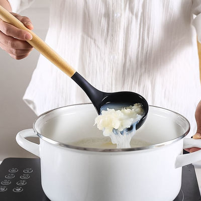 24 peças de manuseio de madeira antiaderente silicone Kitchen Gadget Set com opções personalizadas