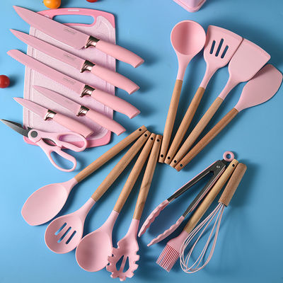 19 Pcs utensílios de cozinha de silicone antiaderente conjunto ferramentas de cozinha duráveis para sua cozinha