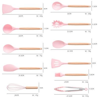 19 Pcs utensílios de cozinha de silicone antiaderente conjunto ferramentas de cozinha duráveis para sua cozinha