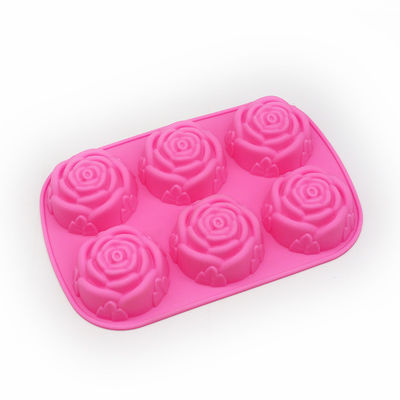 Molde de chocolate em forma de flor de rosa para decoração de bolo de silicone