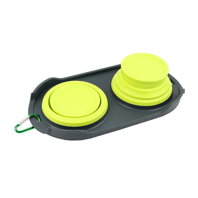 Caixa de animais de estimação de viagem dobrável de silicone para cães de gato duplo para donos de animais em movimento