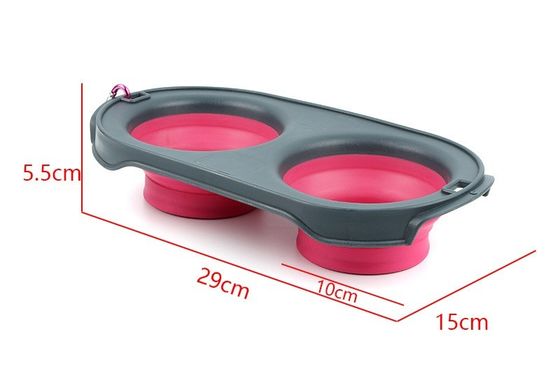 Caixa de animais de estimação de viagem dobrável de silicone para cães de gato duplo para donos de animais em movimento