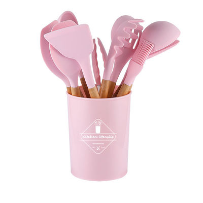 utensílios de cozinha de silicone com alças de madeira 12 peças utensílios de cozinha utensílios de cozinha