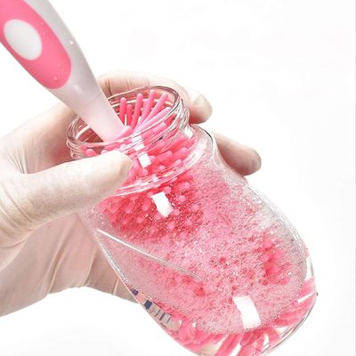 Escovinha de limpeza de garrafas de silicone com limpador de mamilos para garrafas de bebê 10.4 * 2.2 em / 26.5 * 5.8
