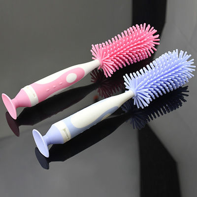 Escovinha de limpeza de garrafas de silicone com limpador de mamilos para garrafas de bebê 10.4 * 2.2 em / 26.5 * 5.8