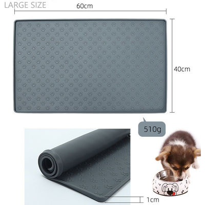 Tapete de recipiente para cães e gatos de silicone almofada de alimentos antiaderente com cores múltiplas e impressão personalizada