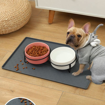 Tapete de tigela de animais de estimação à prova d'água com tecnologia de moldagem por compressão de impressão personalizada