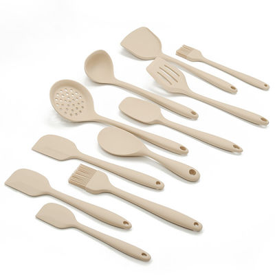 Conjunto de utensílios de cozinha de silicone de 11 peças com suportador redondo