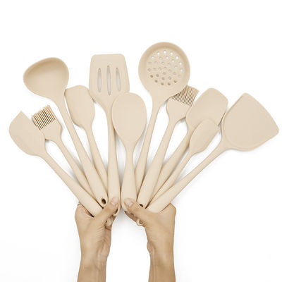 Conjunto de utensílios de cozinha de silicone de 11 peças com suportador redondo