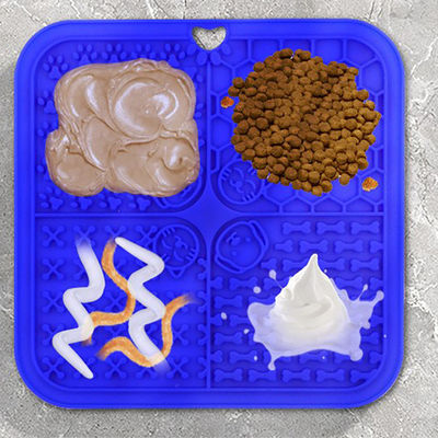 O favorito dos cães é o tapete de silicone de 20*20cm com vaso de sucção e design sustentável