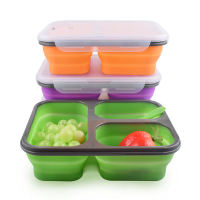 Container de armazenamento de alimentos à prova de vazamento 2 compartimentos Bento empilhável para crianças ecológicas