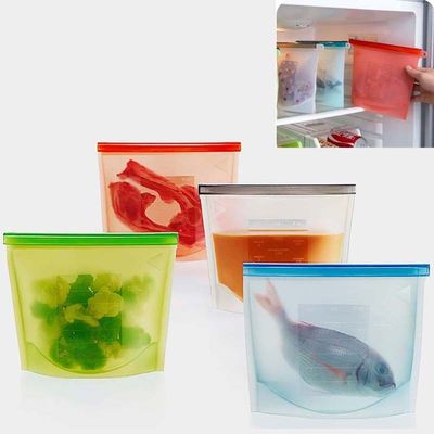 Saco de armazenamento reutilizável de silicone de qualidade alimentar