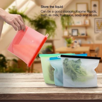 Saco de armazenamento reutilizável de silicone de qualidade alimentar