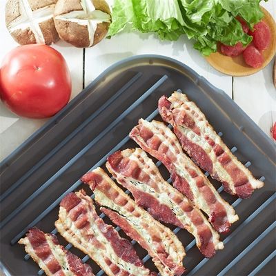 Pão de bacon de silicone sustentável para microondas e forno de cozinha cinza ou personalizado